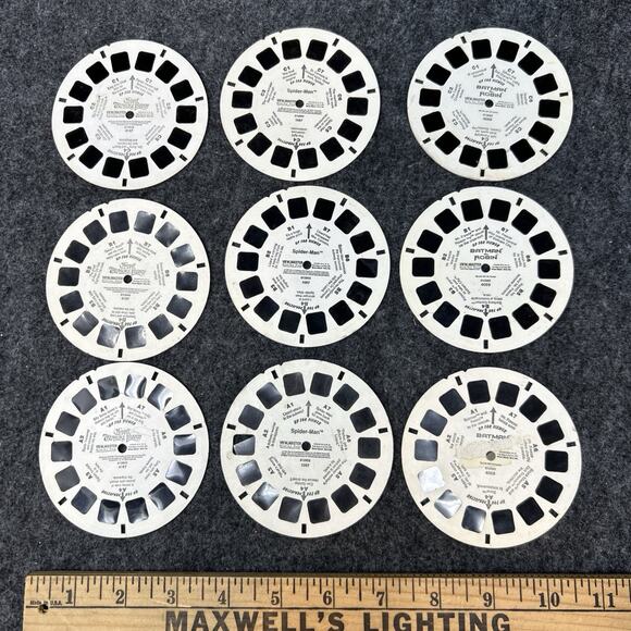 Vtg 90s View Master Stereo Reels Muppets Treasure Island Spider-Man Batman Robin - Picture 2 of 13